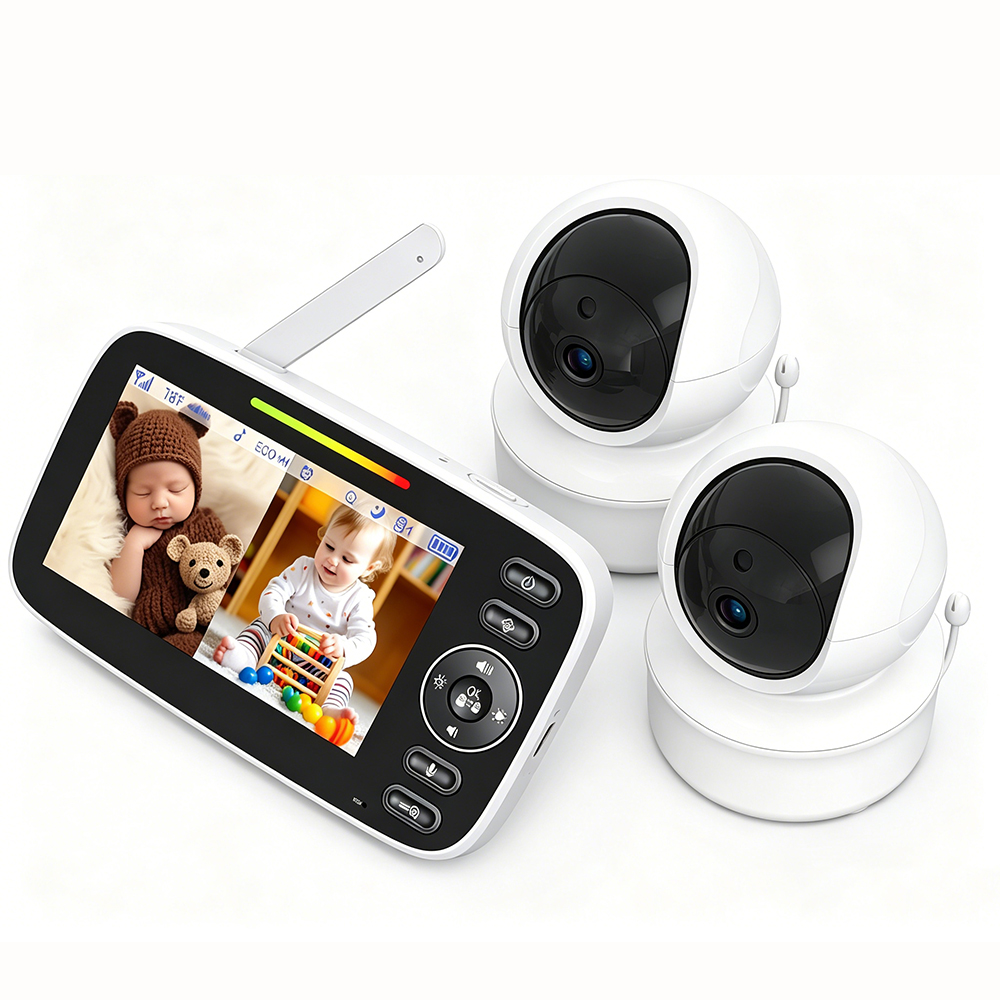 Audio Music Google - 4,3 inch babyfoon met gesplitst scherm,