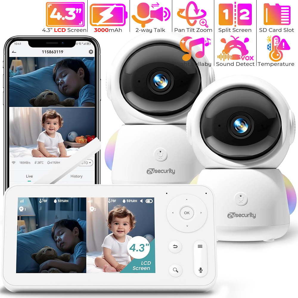 Audio Music Google - 2K babyfoon met 2 camera's en