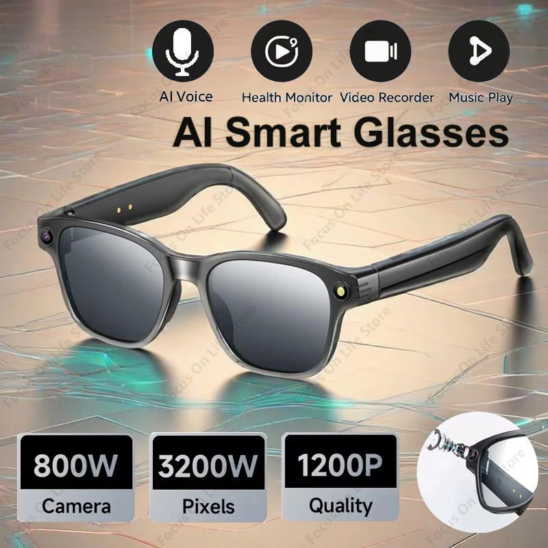 Audio Music Player - AI Smart Glasses 8 Megapixel Camera