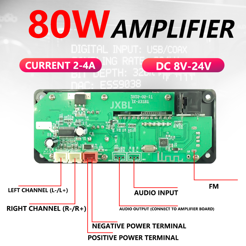 80W Bluetooth 5.0 MP3 Decoder  - Audio Music Mp3 recensie en prijs